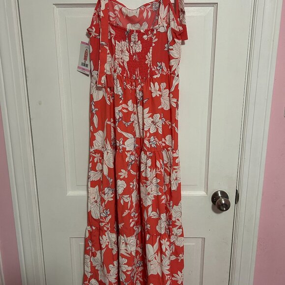 Social Standard Coral Pink Floral Dress Size Small NEW with tags - Picture 3 of 3